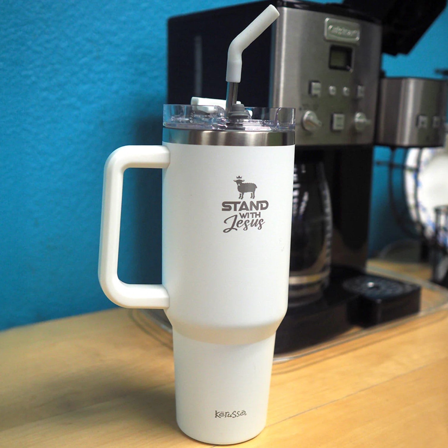 Stand With Jesus 40 oz Stainless Steel Mug With Straw - MUGS464