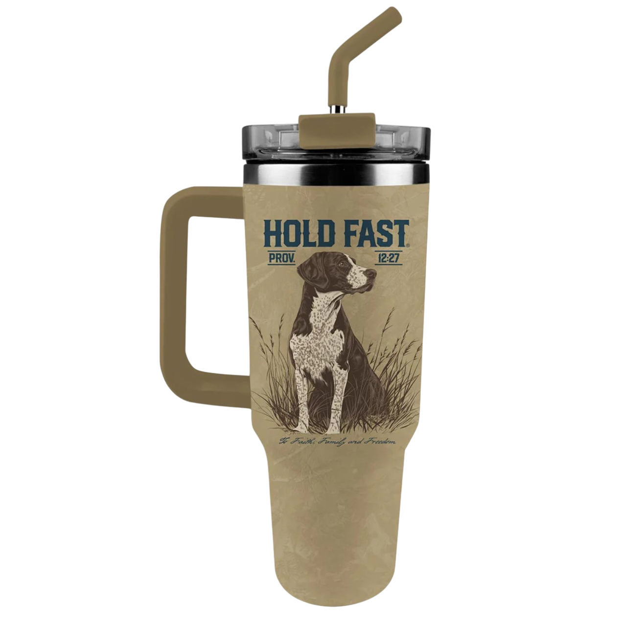 Hunting Dog 40 oz Stainless Steel Mug With Straw - MUGS466