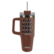 Pray Hard 30 oz Stainless Steel Mug With Plastic Straw - MUGS470
