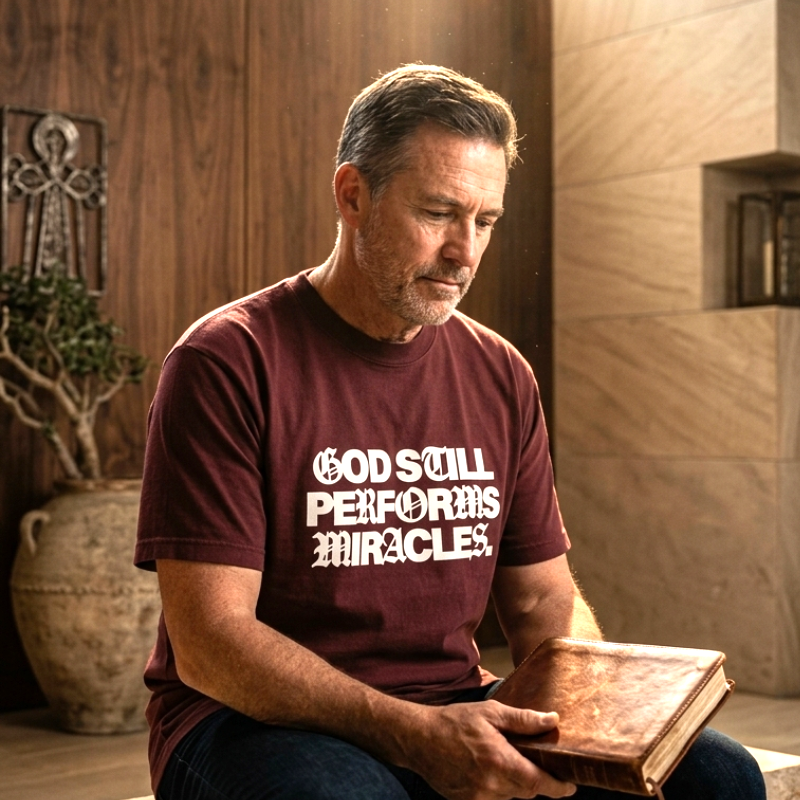 God Still Performs Miracles T-Shirt – Premium Heavyweight Christian Graphic Tee, Oversized Faith-Based Streetwear | Jesus Loves You
