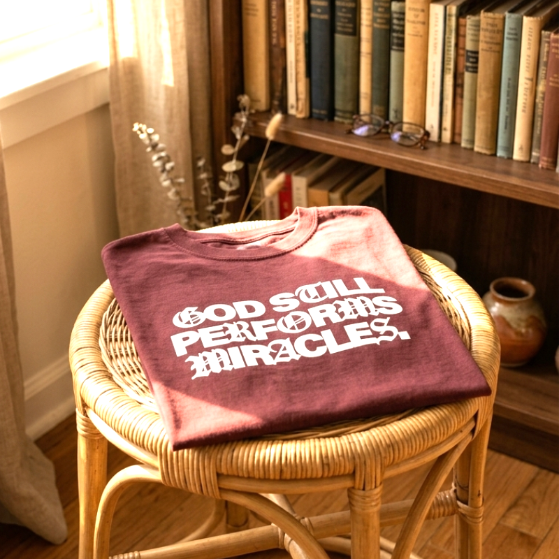 God Still Performs Miracles T-Shirt – Premium Heavyweight Christian Graphic Tee, Oversized Faith-Based Streetwear | Jesus Loves You
