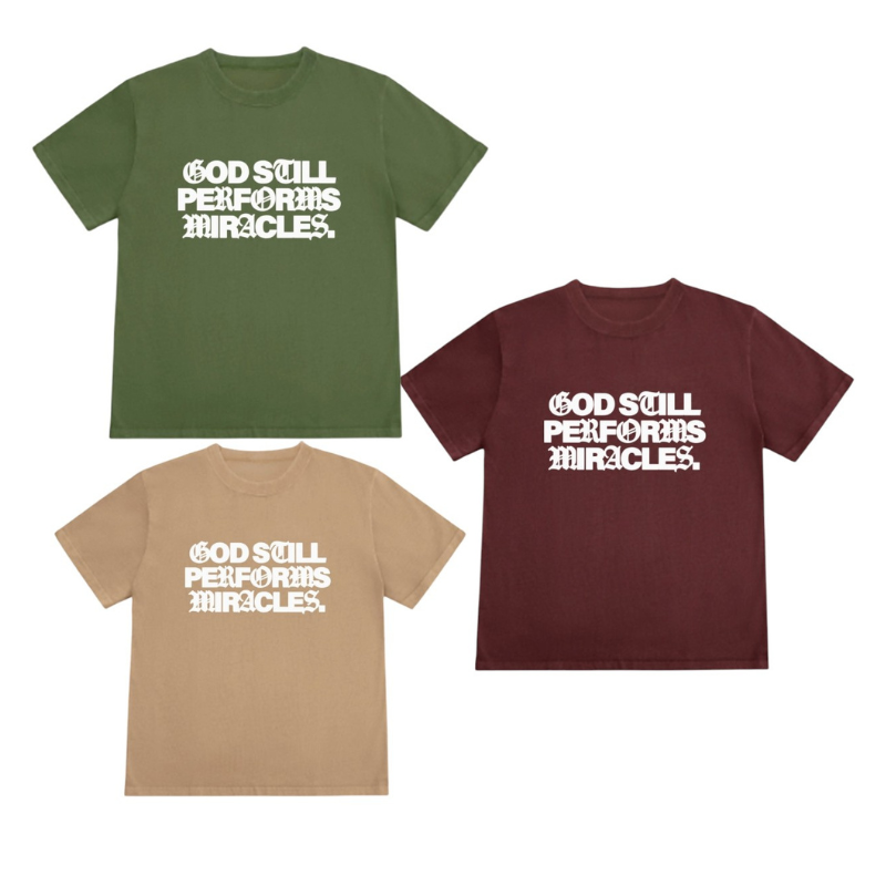 God Still Performs Miracles T-Shirt – Premium Heavyweight Christian Graphic Tee, Oversized Faith-Based Streetwear | Jesus Loves You