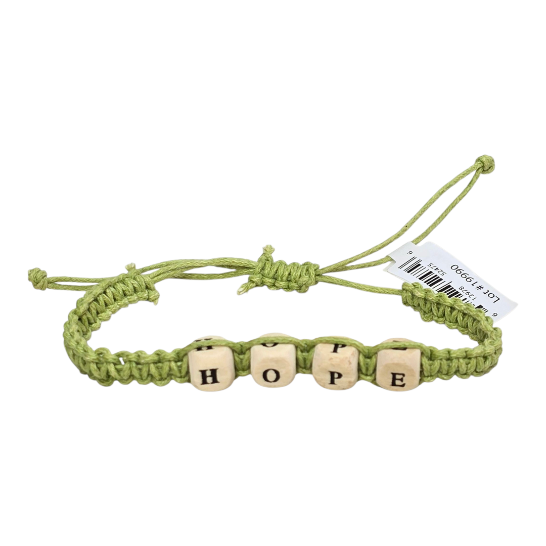 Wood Block Faith-Inspired Adjustable Bracelets - Assorted - SBAB104