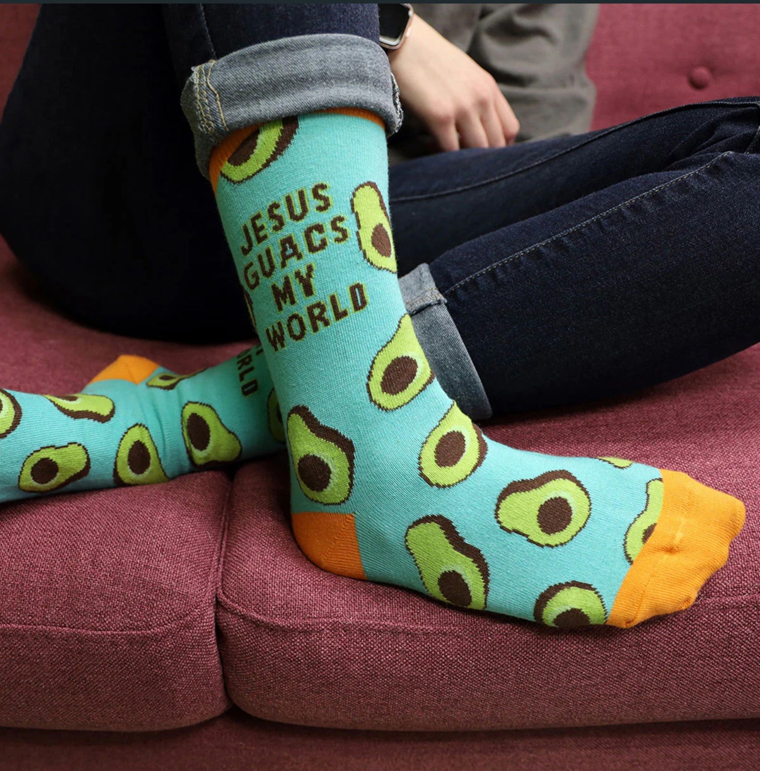 Jesus Guacs My World Crew Socks - SOX3514