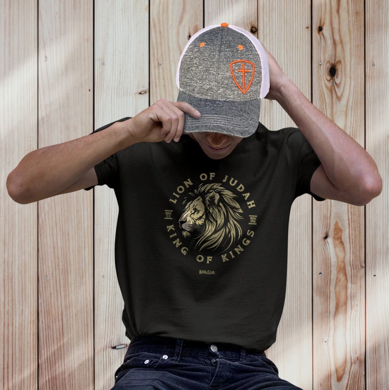 Gray Cross Shield Trucker Hat - SWC4631