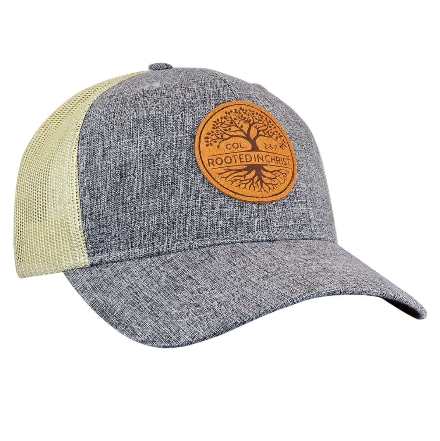 Rooted In Christ Badge Trucker Hat - SWC4906