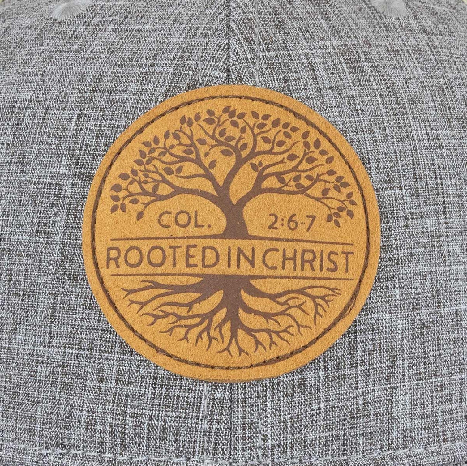 Rooted In Christ Badge Trucker Hat - SWC4906