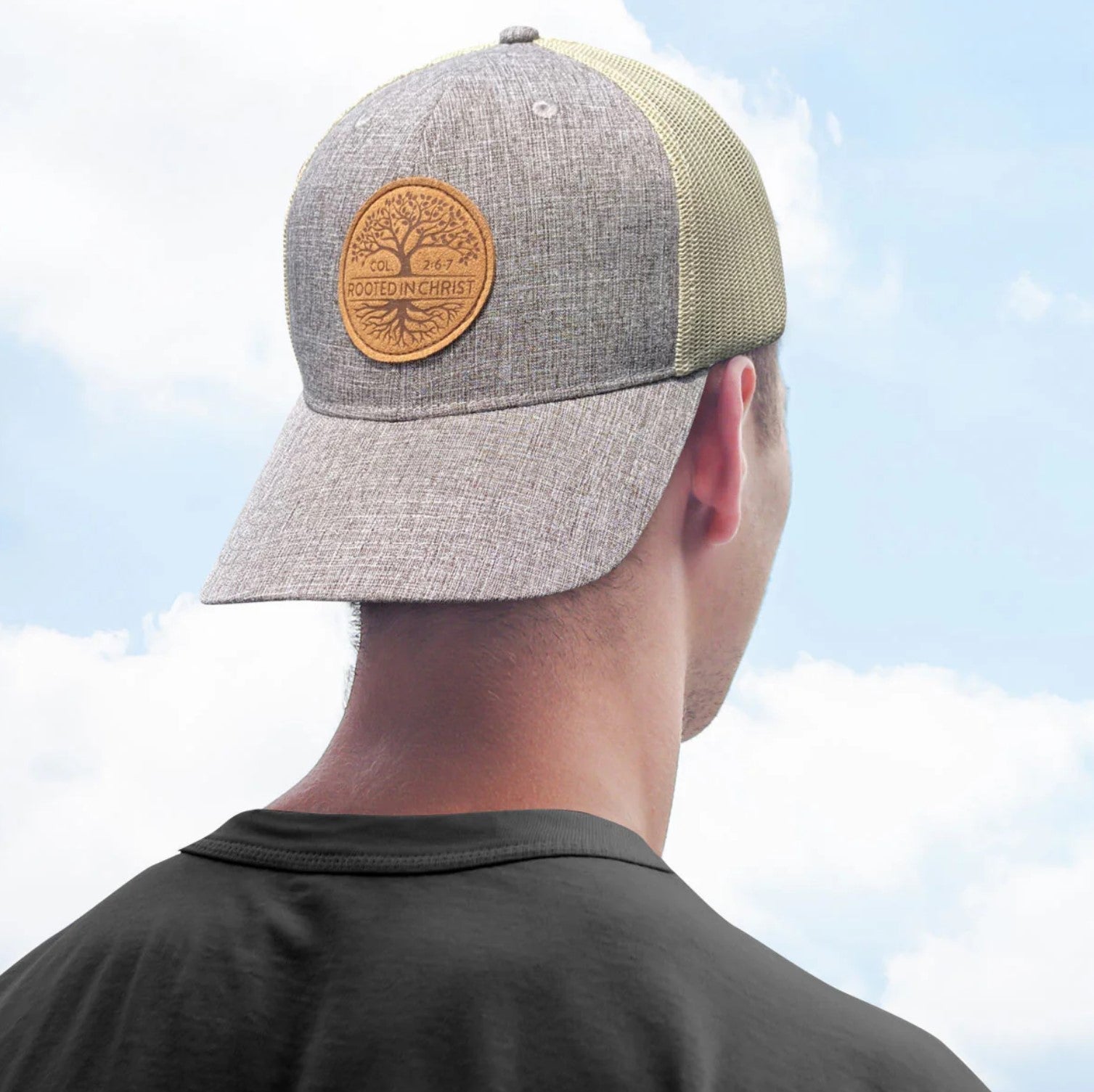 Rooted In Christ Badge Trucker Hat - SWC4906