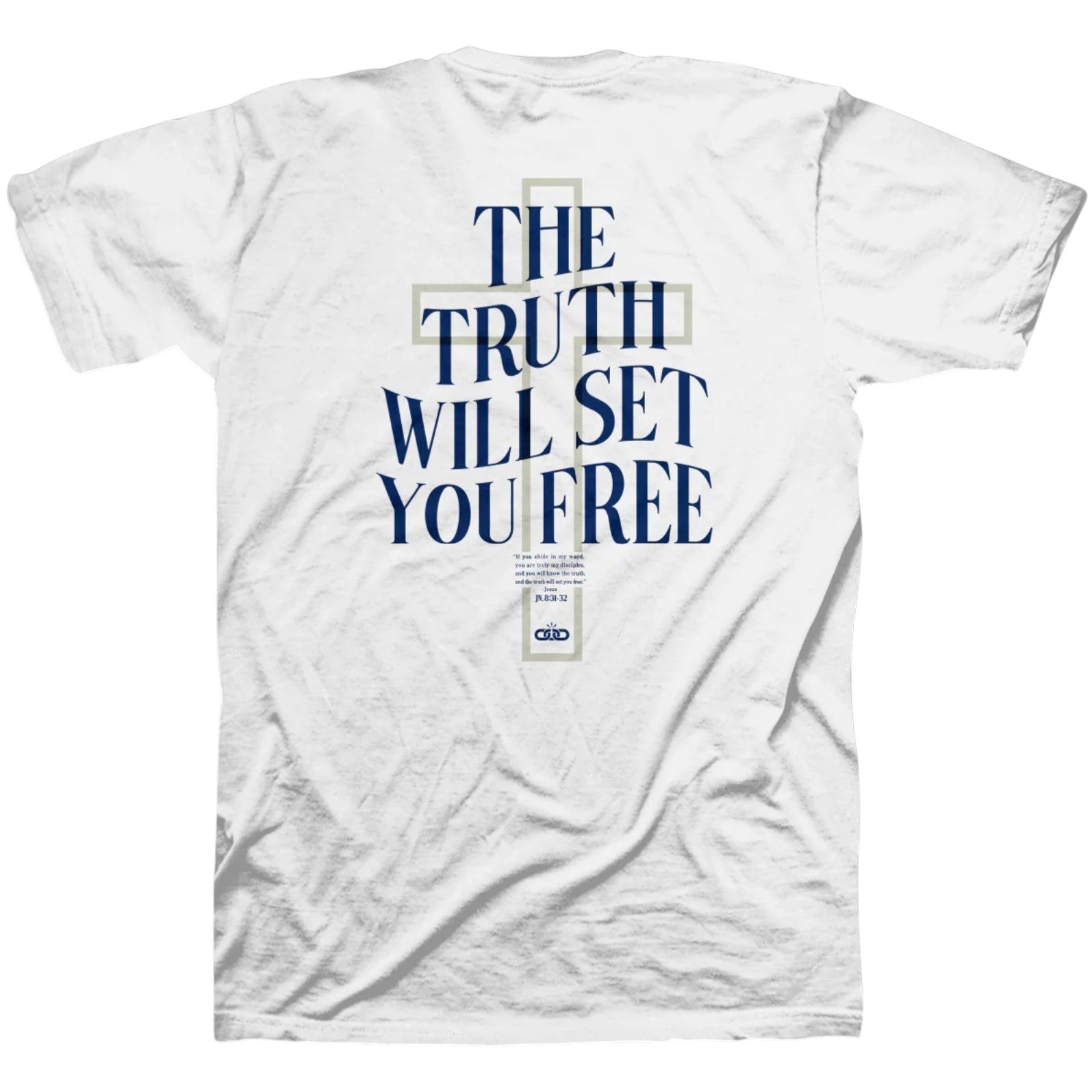 Kerusso® The Truth Will Set You Free Christian T-Shirt – White Unisex Faith-Based Scripture Tee