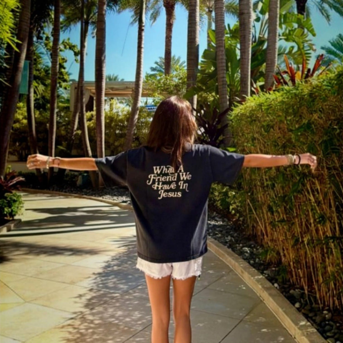 Elevated Faith What A Friend In Jesus Heavyweight Christian T-Shirt | Unisex Tee