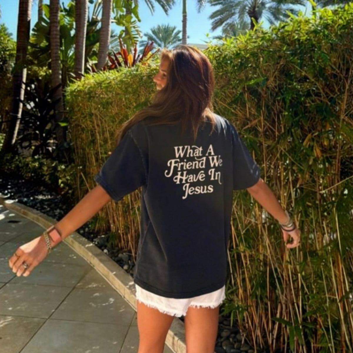 Elevated Faith What A Friend In Jesus Heavyweight Christian T-Shirt | Unisex Tee