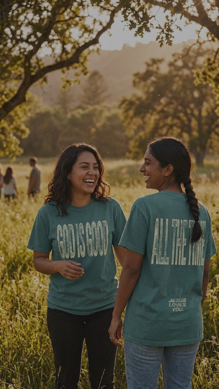 Load video: Comfort Colors® God Is Good All The Time Christian T-Shirt | Unisex Tee