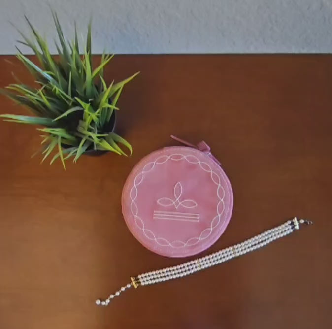 Load video: Genuine Leather Jewelry Box with Boot-Stitch Design