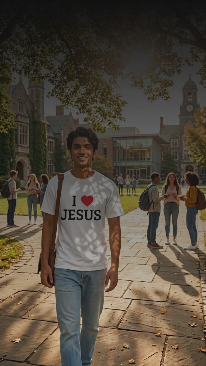 Load video: Comfort Colors® I ❤️ Jesus Christian T-Shirt | Unisex Tee